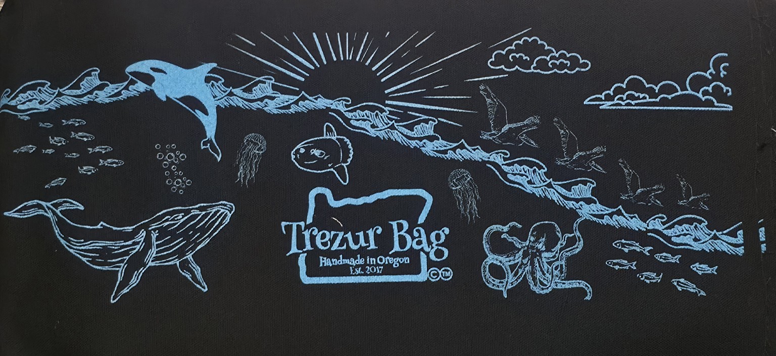 Black Trezur Bag ocean series artwork